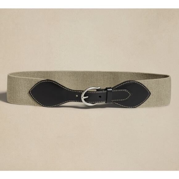 NWT Banana Republic Llanito Stretch Belt in Black Size Large - Picture 1 of 5